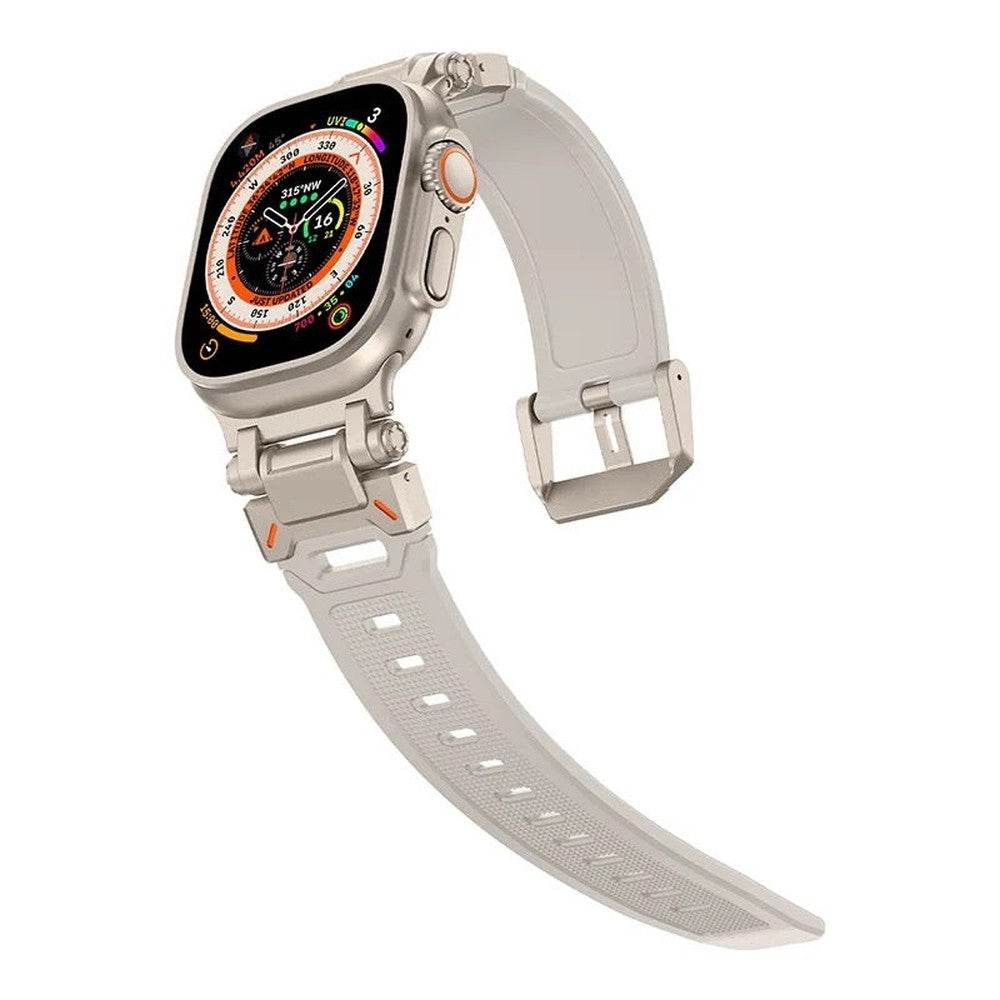 Premium Metal Stainless Steel Connector Silicone Strap iWatch Band 42mm 44mm 45mm 49mm Compatible for iWatch Ultra 2 Ultra SE2 SE Series 9 8 7 6 5 4 3 2 1 - Guleel