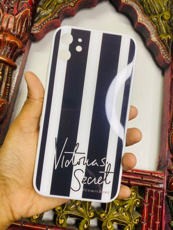 iPhone 12 Premium Mirror Finish Victoria Secret Camera Protection- Black - Guleel