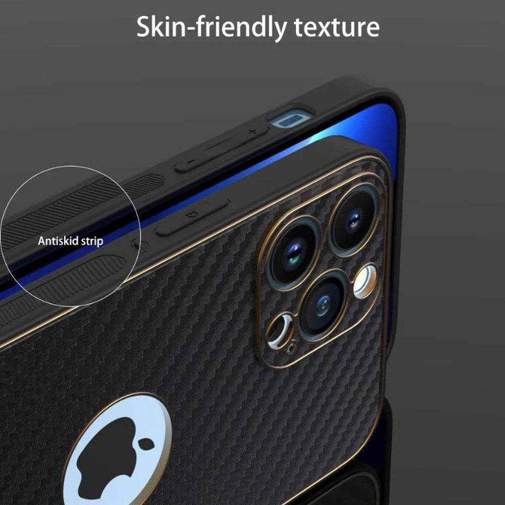 iPhone 11 Premium Leather Finish Camera Protection Case - Black - Guleel