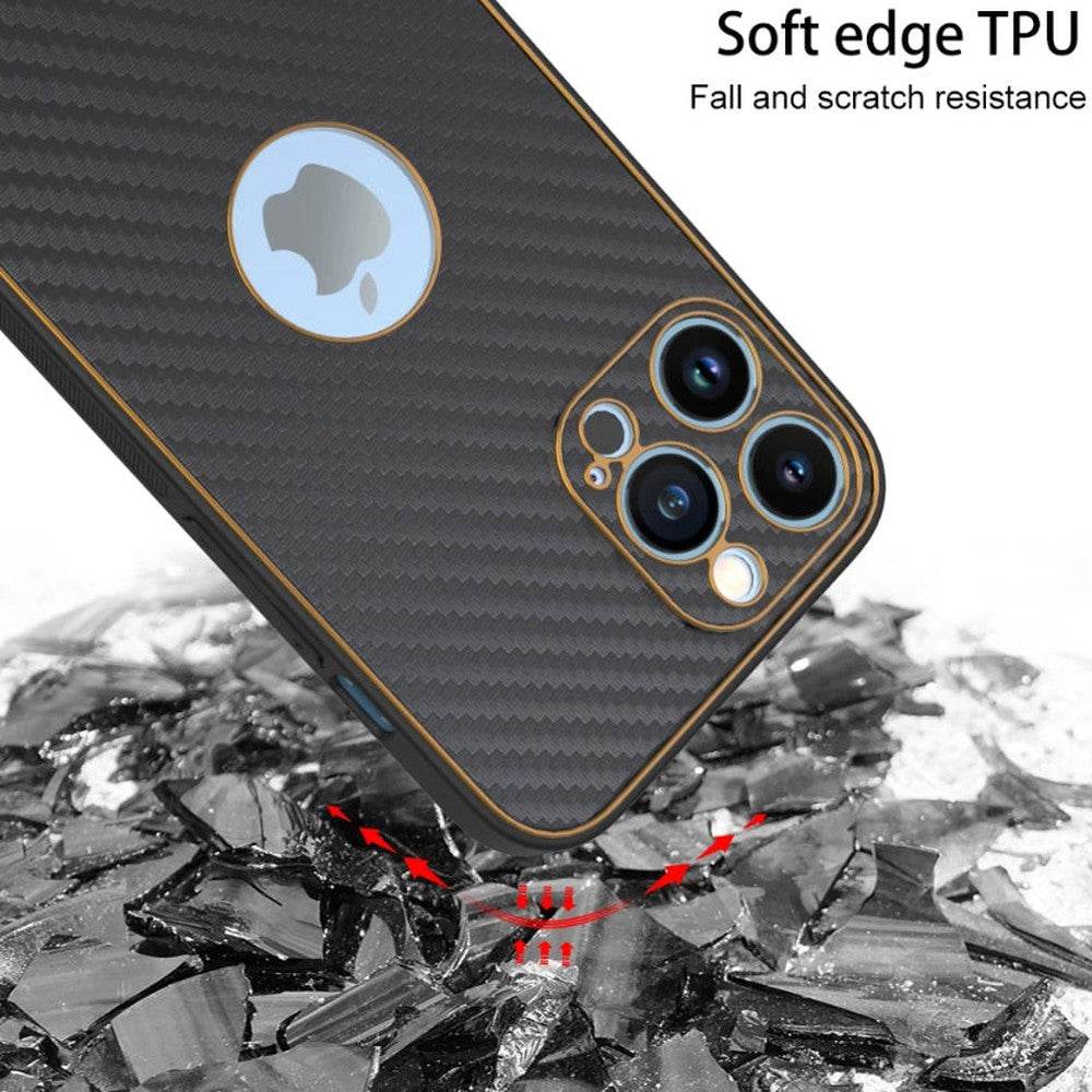 iPhone 11 Premium Leather Finish Camera Protection Case - Black - Guleel