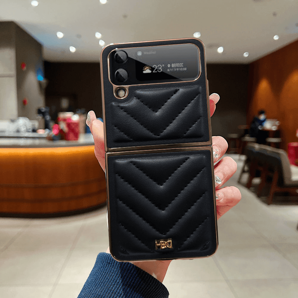 Samsung Galaxy Z Flip 3 Premium Cushion Leather Finish Case - Guleel
