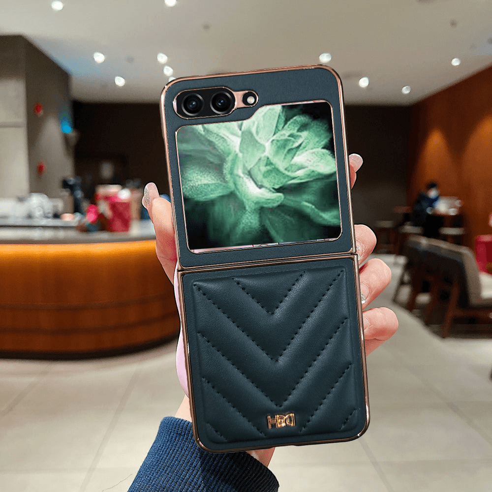 Samsung Galaxy Z Flip 5 Premium Cushion Leather Finish Case - Guleel