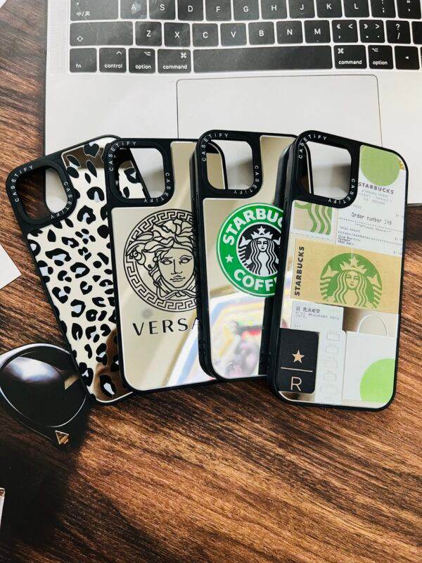 Premium Glass Reflective Mirror Finish Case - Leopard Design - Guleel