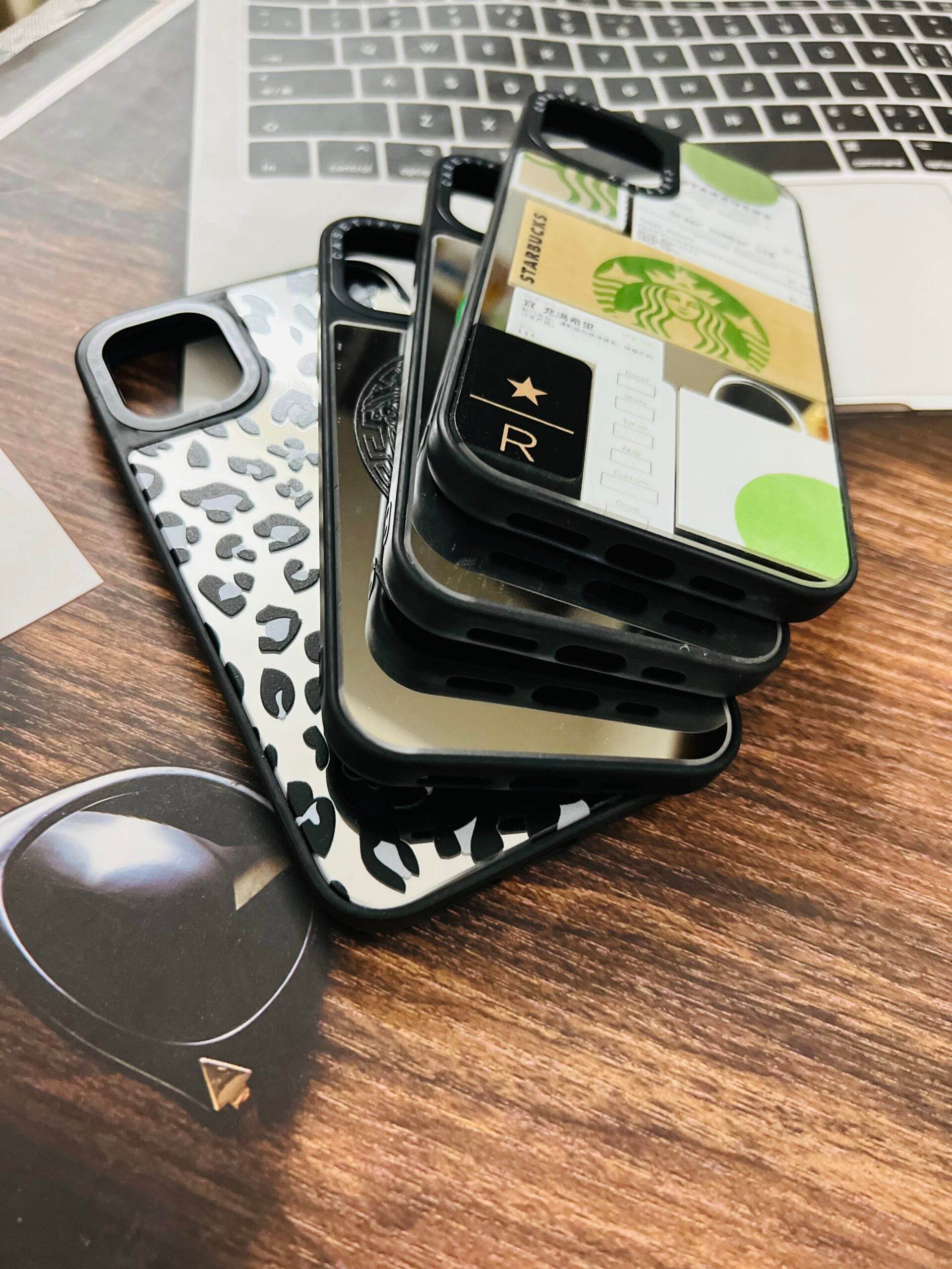 Premium Glass Reflective Mirror Finish Case - Leopard Design - Guleel