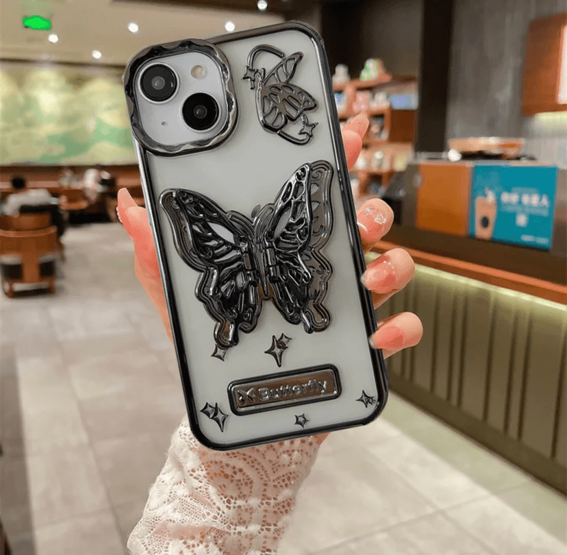 Premium Butterfly Glitter Silicone Case - Guleel