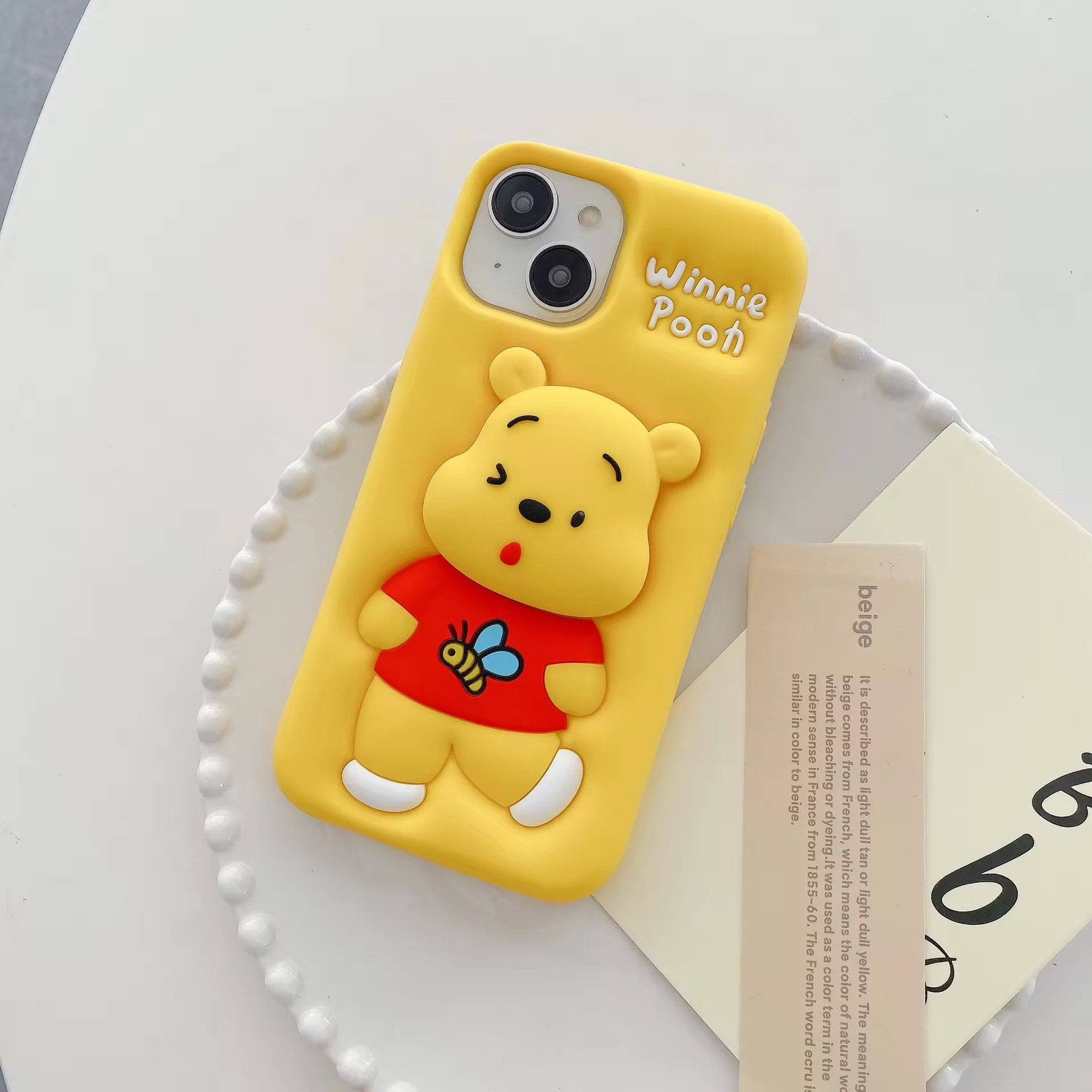 3D Cartoon Winnie the Pooh Yellow Soft Silicone Back Cover - Yellow