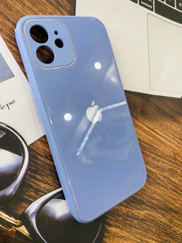 iPhone 12 Premium Glass Finish Camera Protection Case - Blue - Guleel