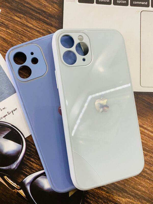 iPhone 12 Premium Glass Finish Camera Protection Case - Blue - Guleel