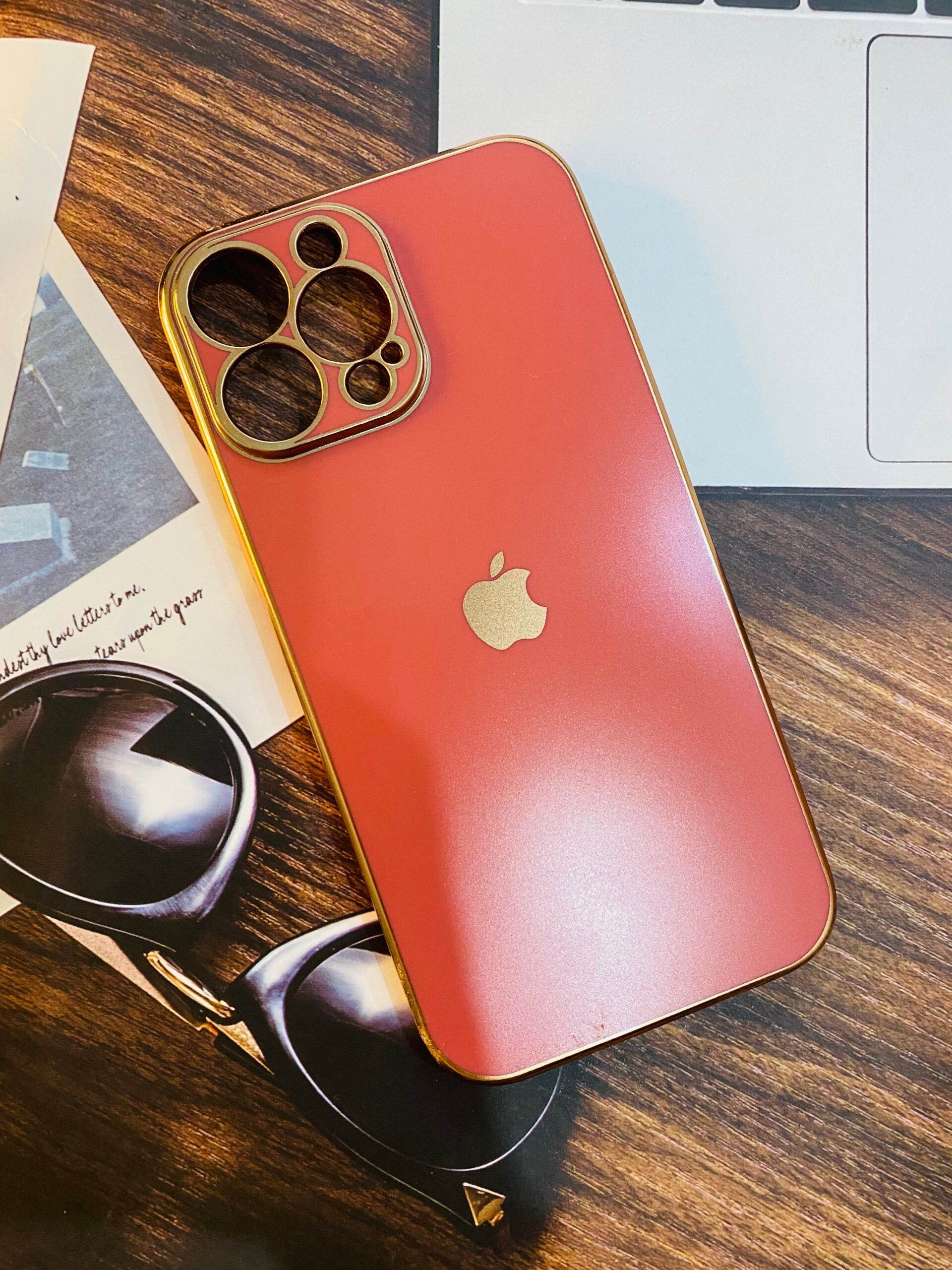 iPhone 13 Pro Max Premium Silicone Camera Protection Cover - Red - Guleel