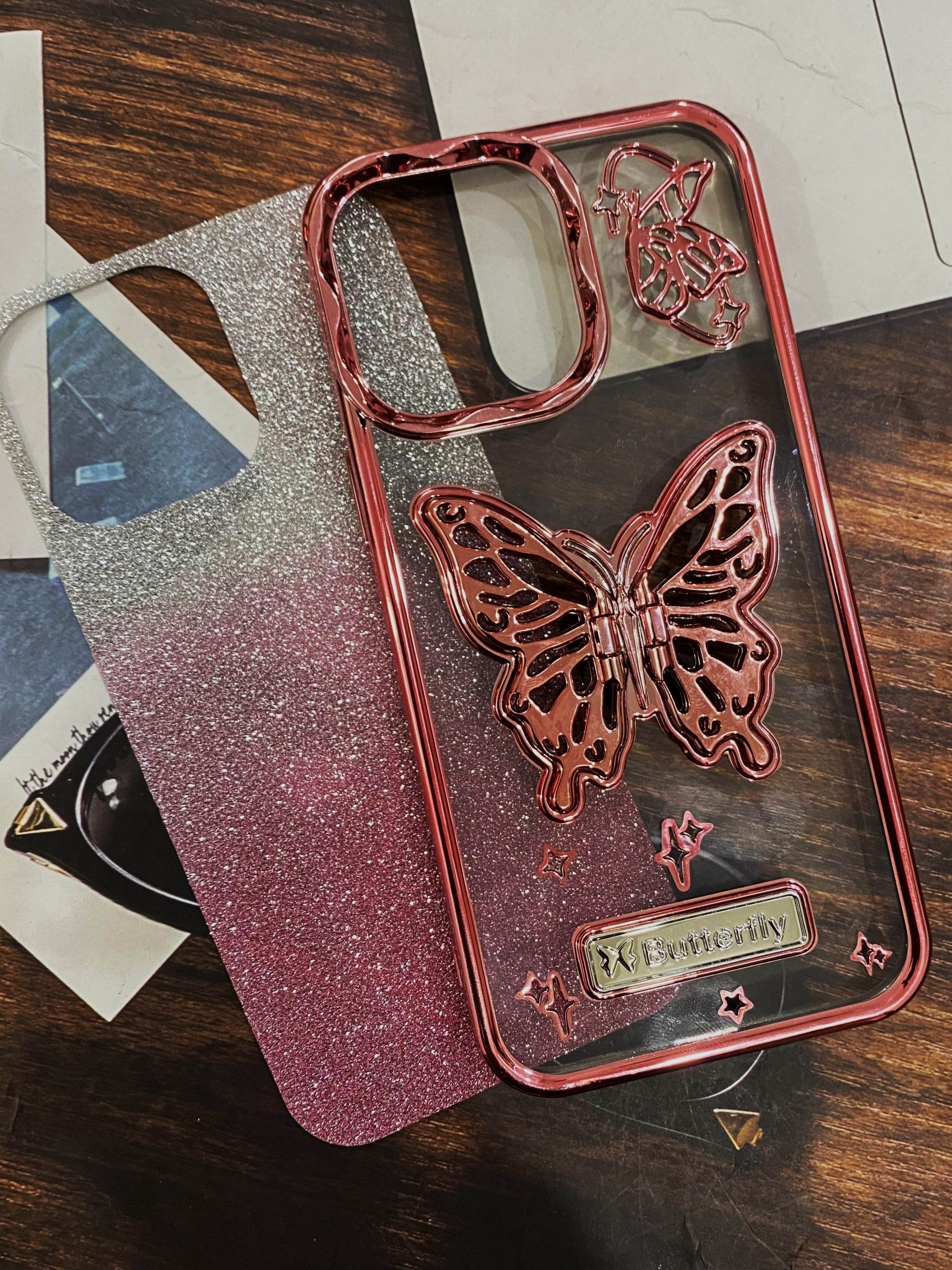 Premium Butterfly Glitter Silicone Case - Guleel