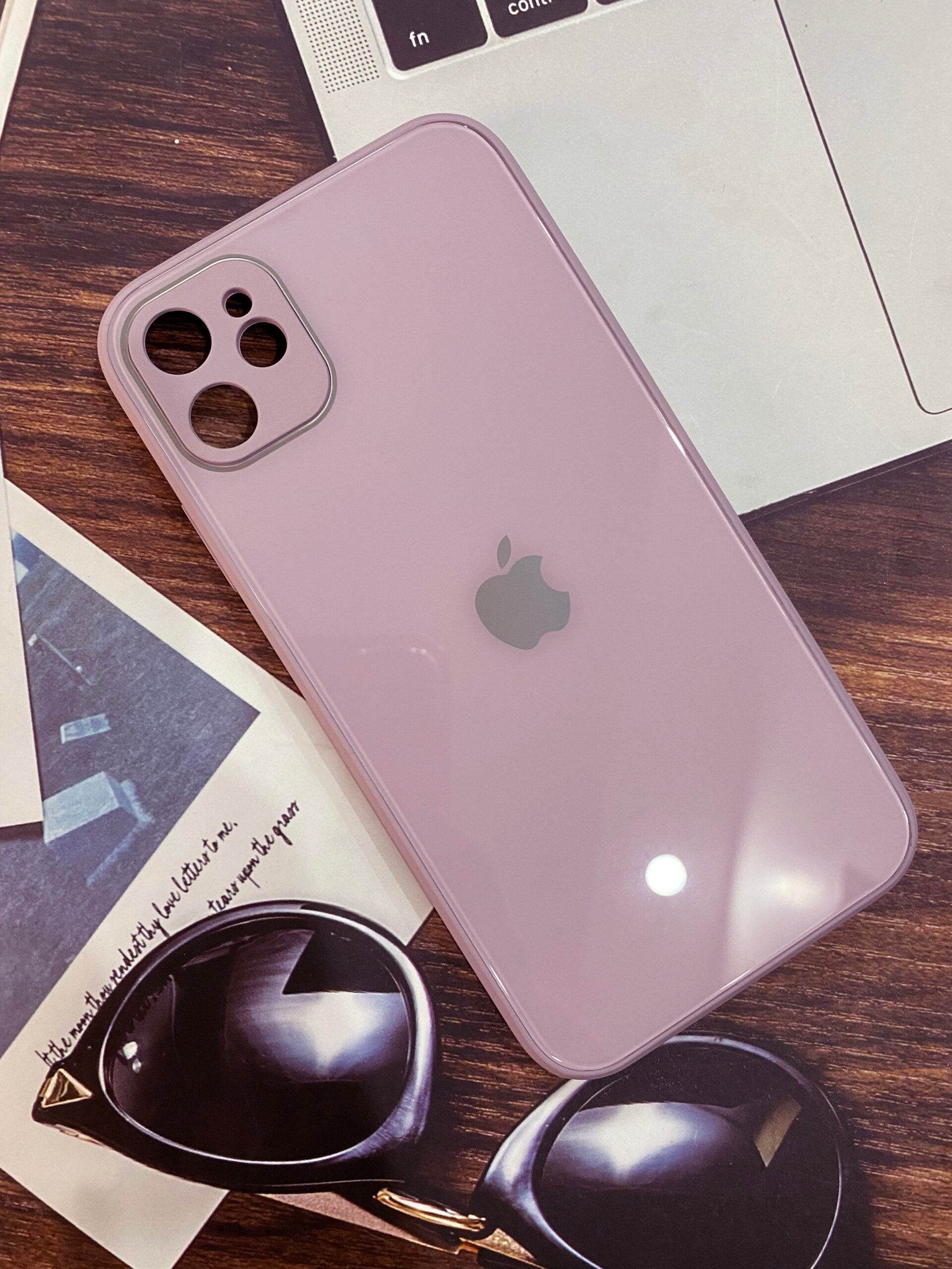 iPhone 11 Premium Glass Mirror Finish Case - Purple - Guleel