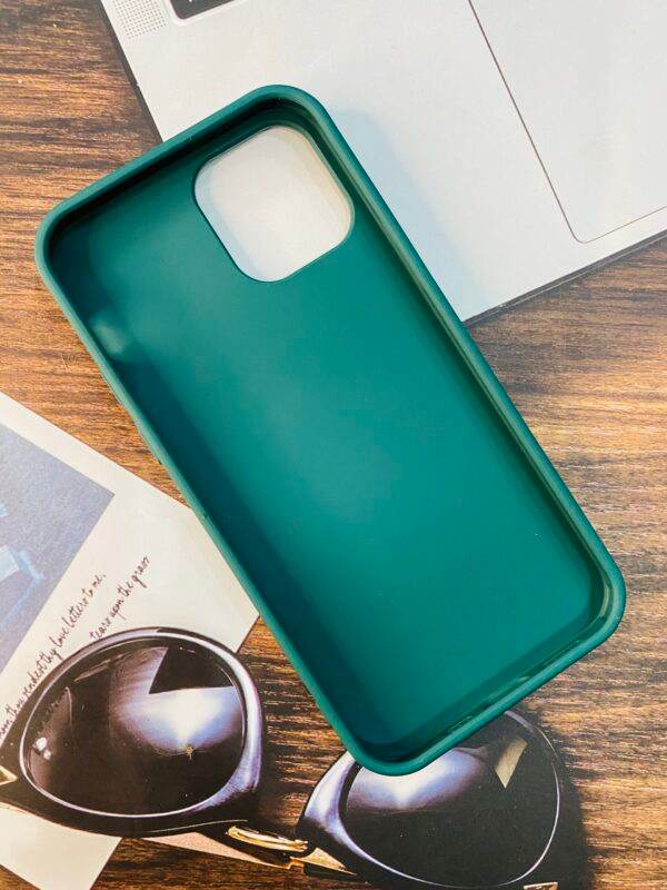 Premium Shockproof Square Diamond Back Cover - Dark Green - Guleel