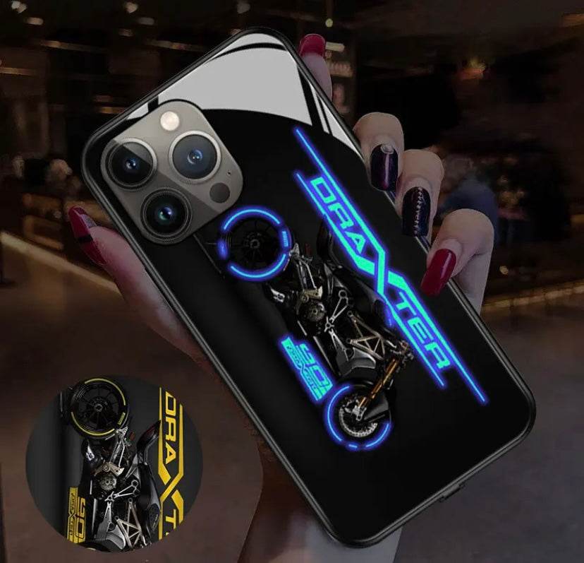 Iphone 14 Pro Premium Led Light Shockproof Case - Bike Design - Guleel