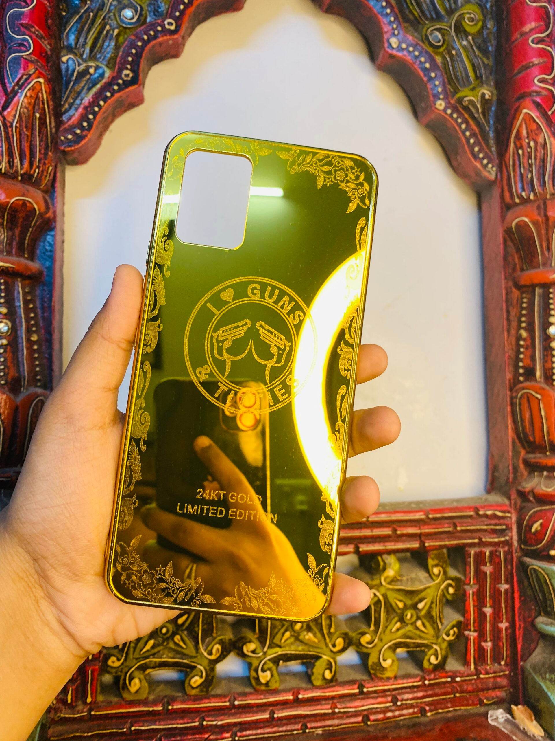 Premium Gold Plated Mirror Finish Case Cover - Guns - Guleel