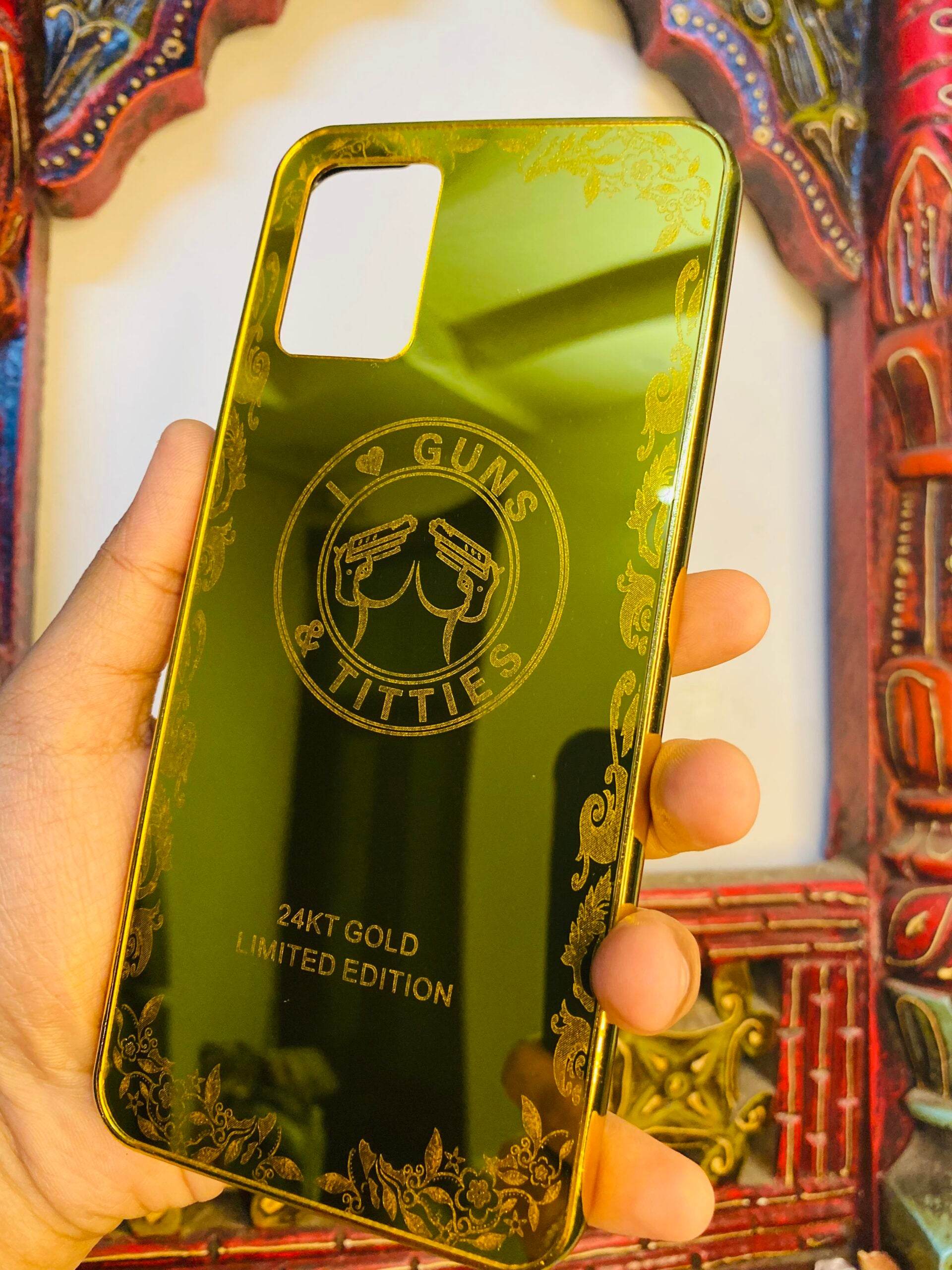 Premium Gold Plated Mirror Finish Case Cover - Guns - Guleel