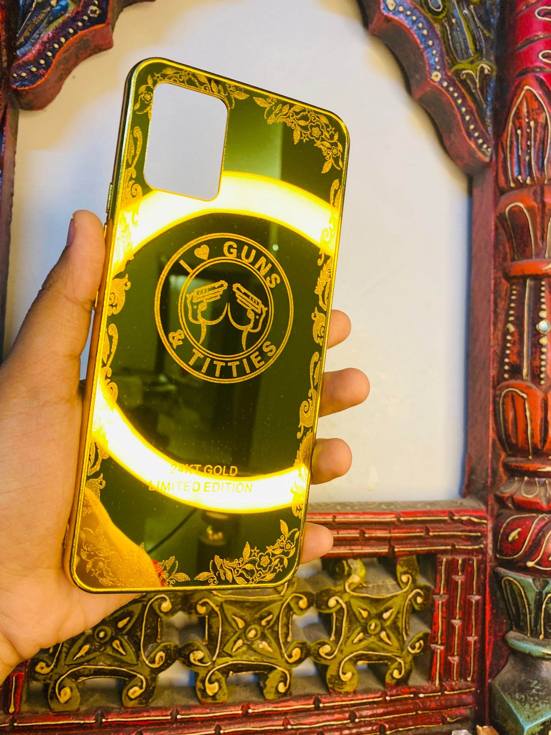 Premium Gold Plated Mirror Finish Case Cover - Guns - Guleel