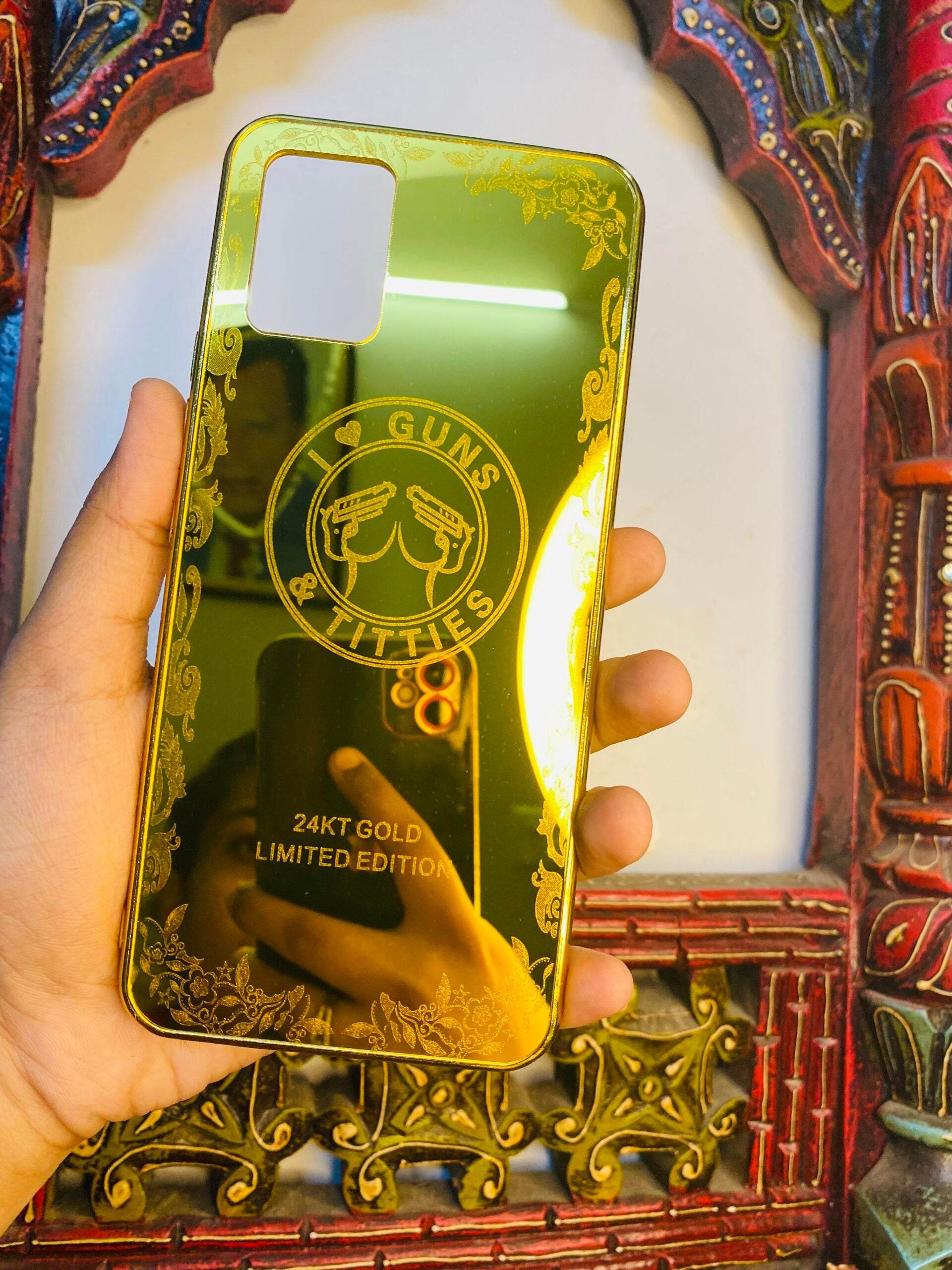 Premium Gold Plated Mirror Finish Case Cover - Guns - Guleel