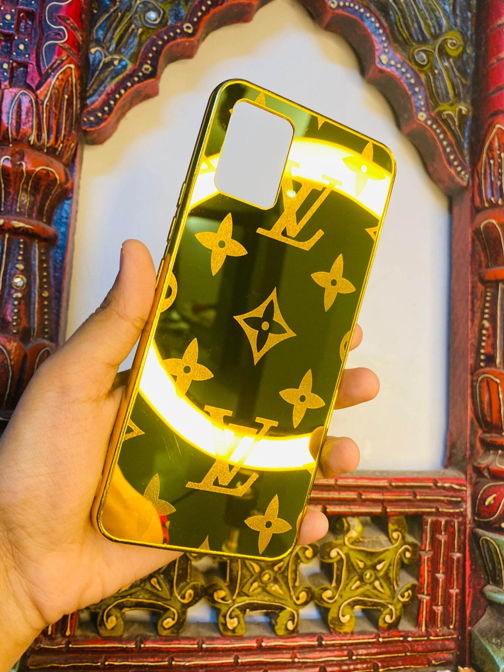 Premium Gold Plated Mirror Finish Case Cover - Plain LV - Guleel