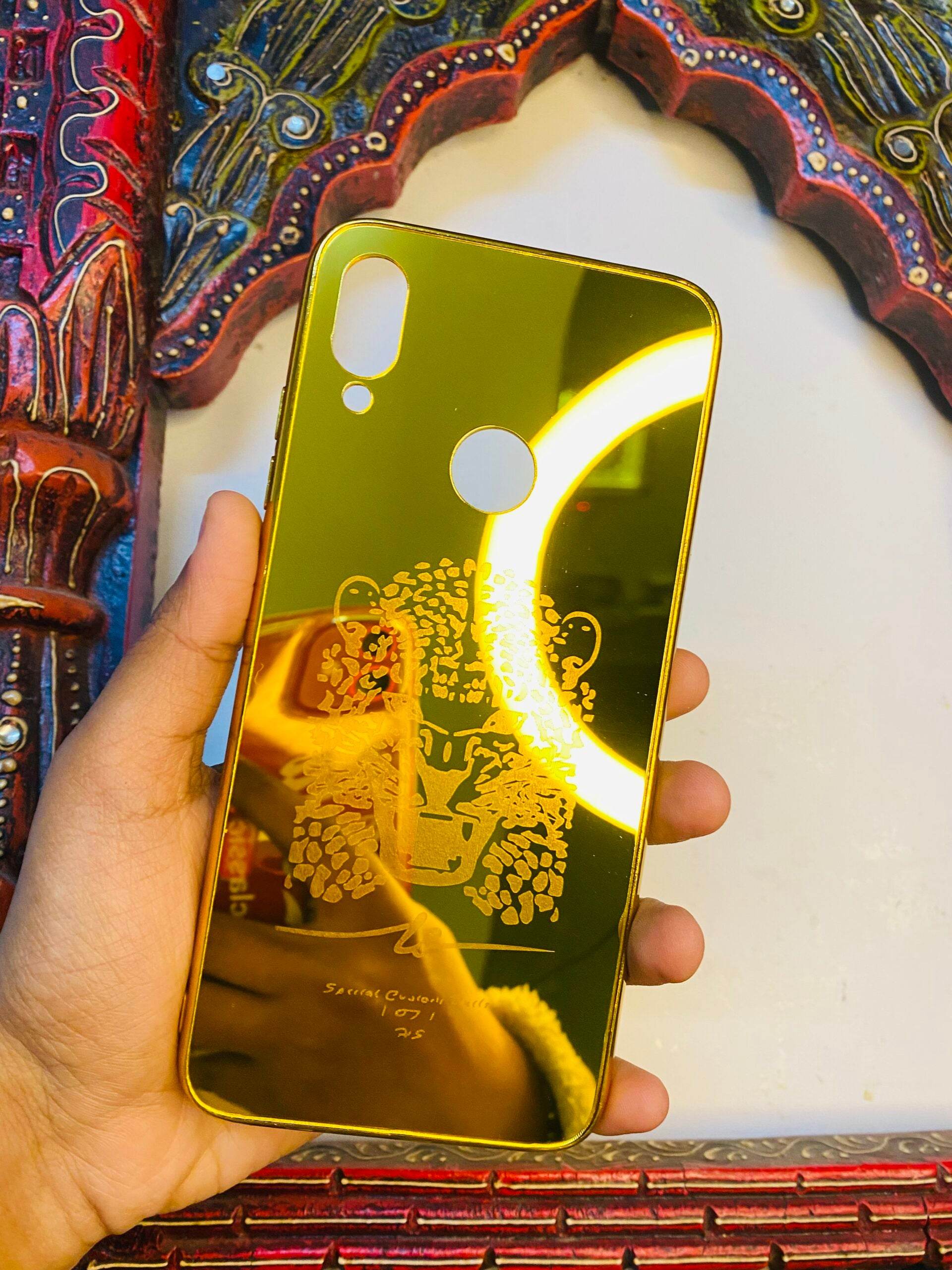 Premium Gold Plated Mirror Finish Case Cover - Tiger New Design - Guleel