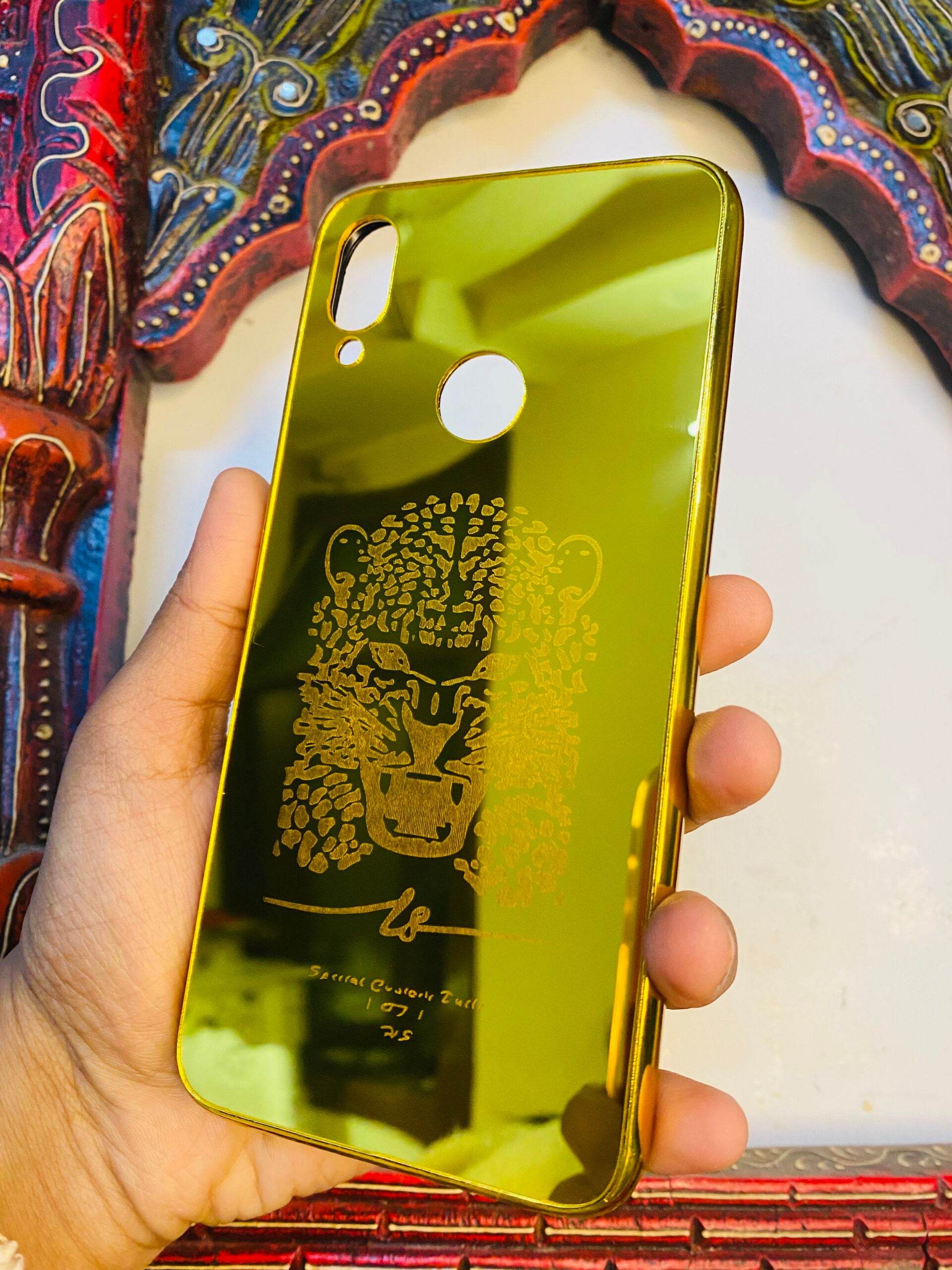 Premium Gold Plated Mirror Finish Case Cover - Tiger New Design - Guleel