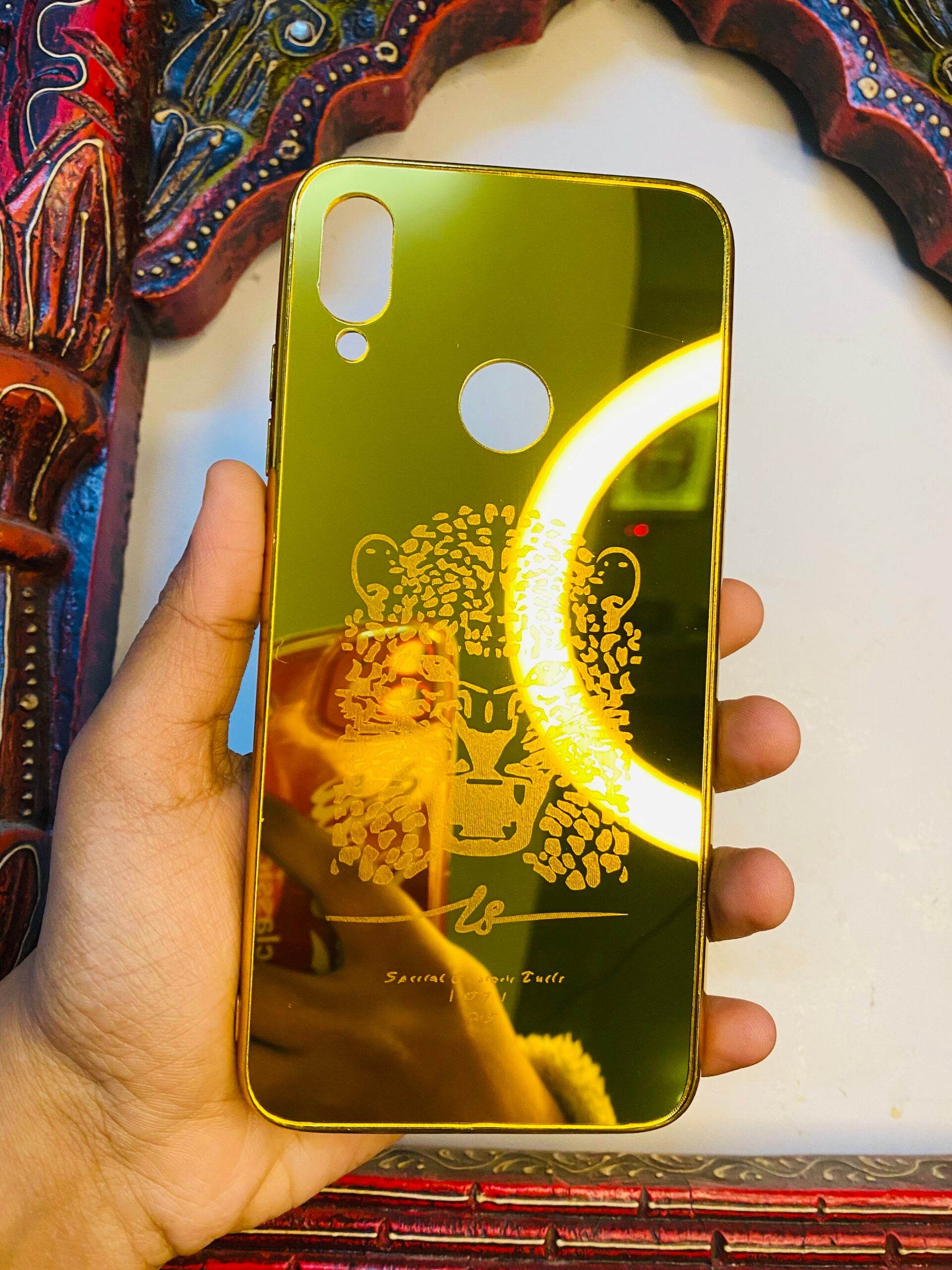 Premium Gold Plated Mirror Finish Case Cover - Tiger New Design - Guleel