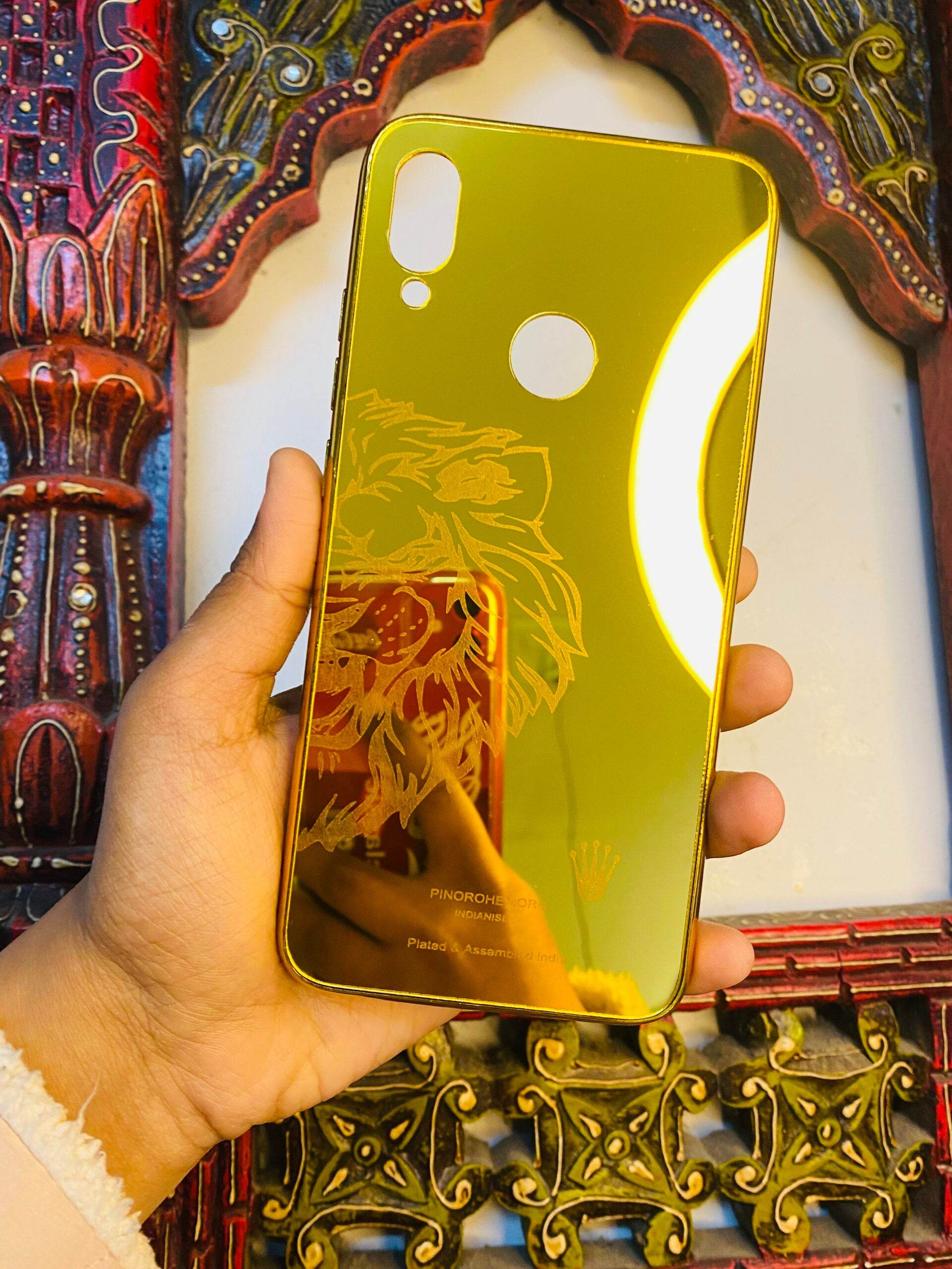 Premium Gold Plated Mirror Finish Case Cover - Lion Left - Guleel