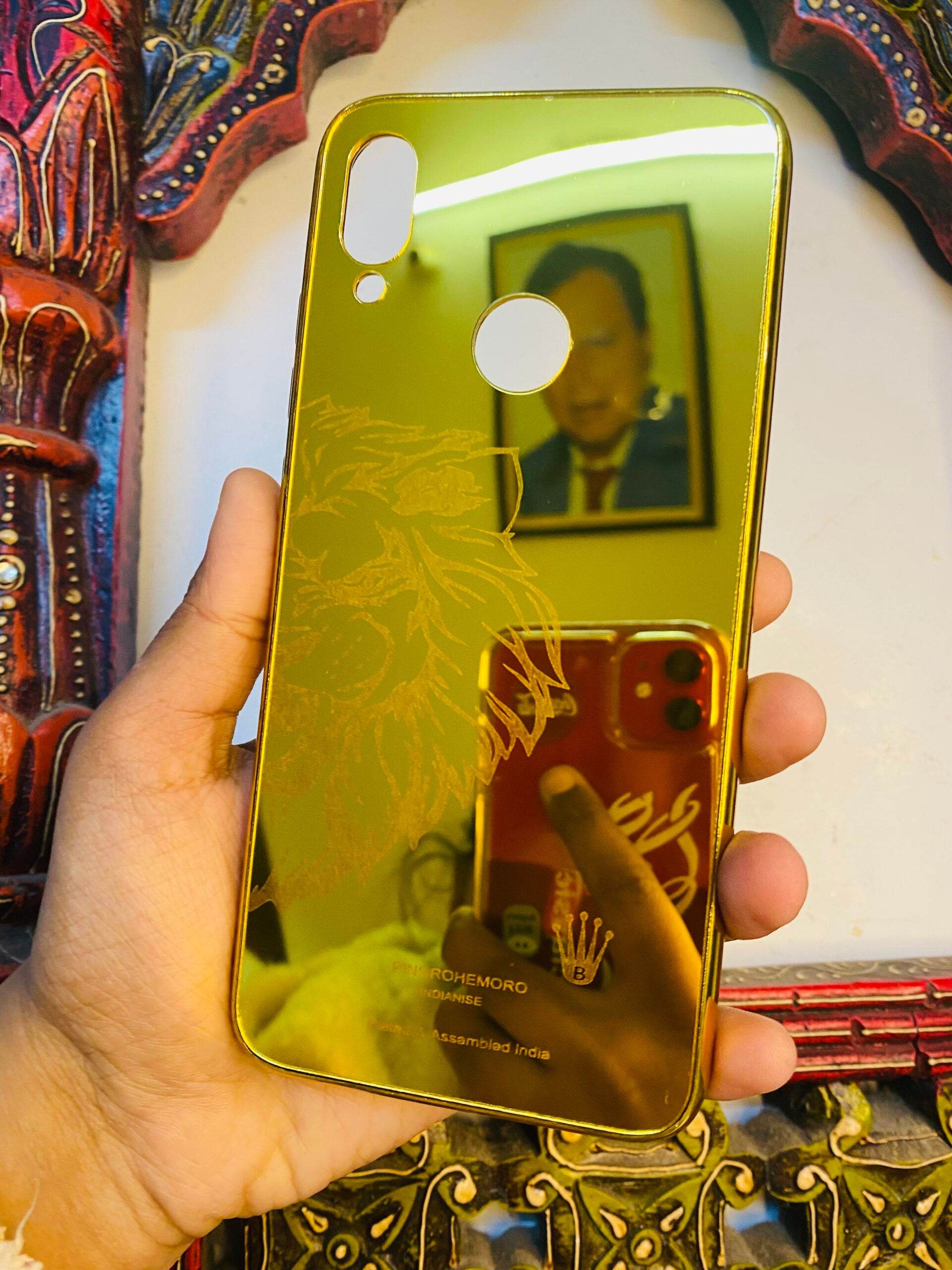 Premium Gold Plated Mirror Finish Case Cover - Lion Left - Guleel