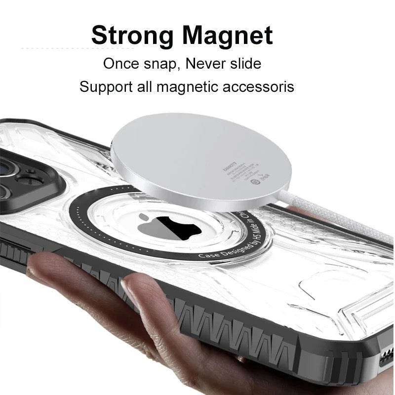 Premium Shockproof Camera Protection Magsafe Transparent Case - Guleel