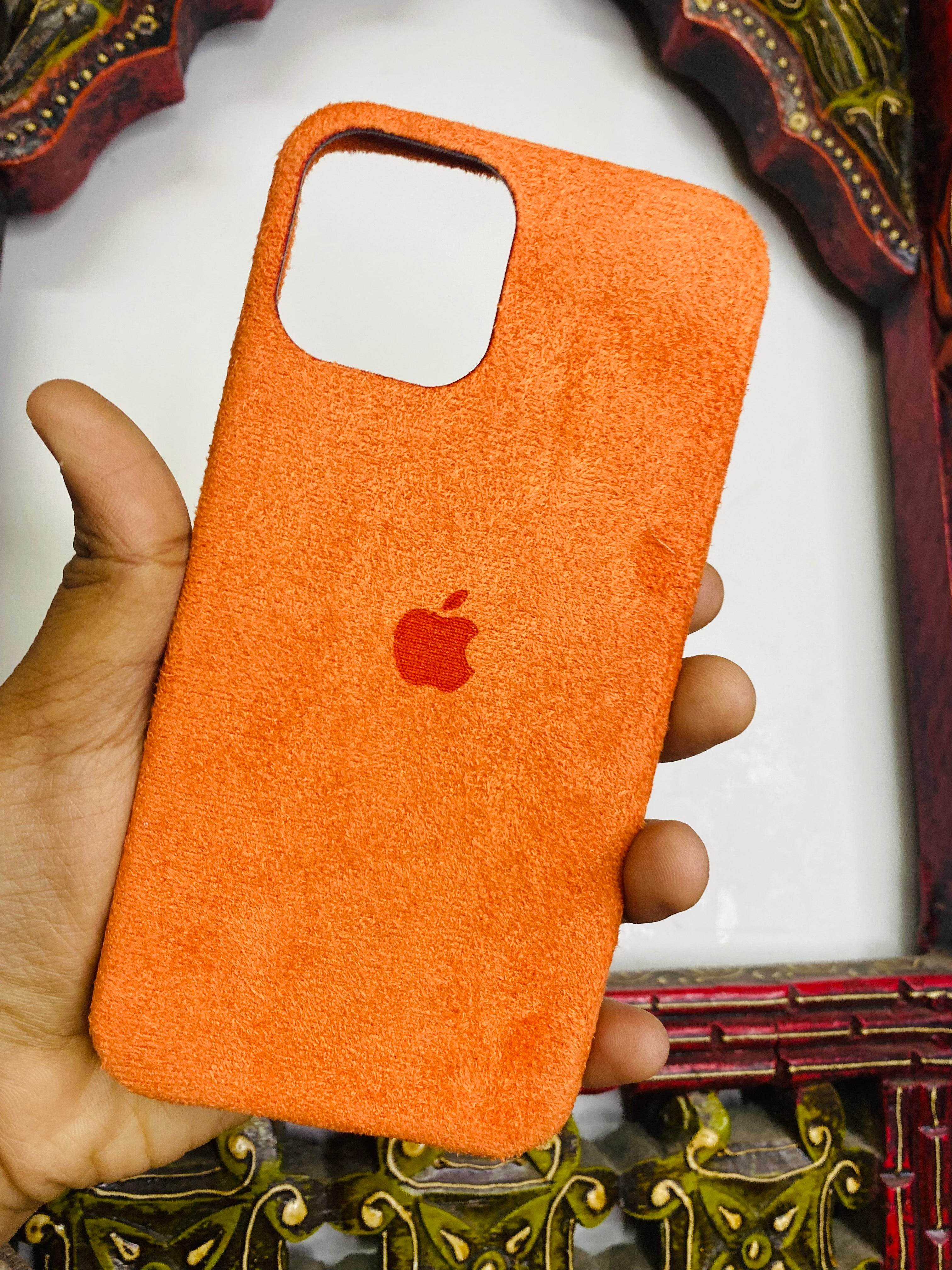 iPhone 12 Pro Max Premium Velvet Finish Case - Orange - Guleel