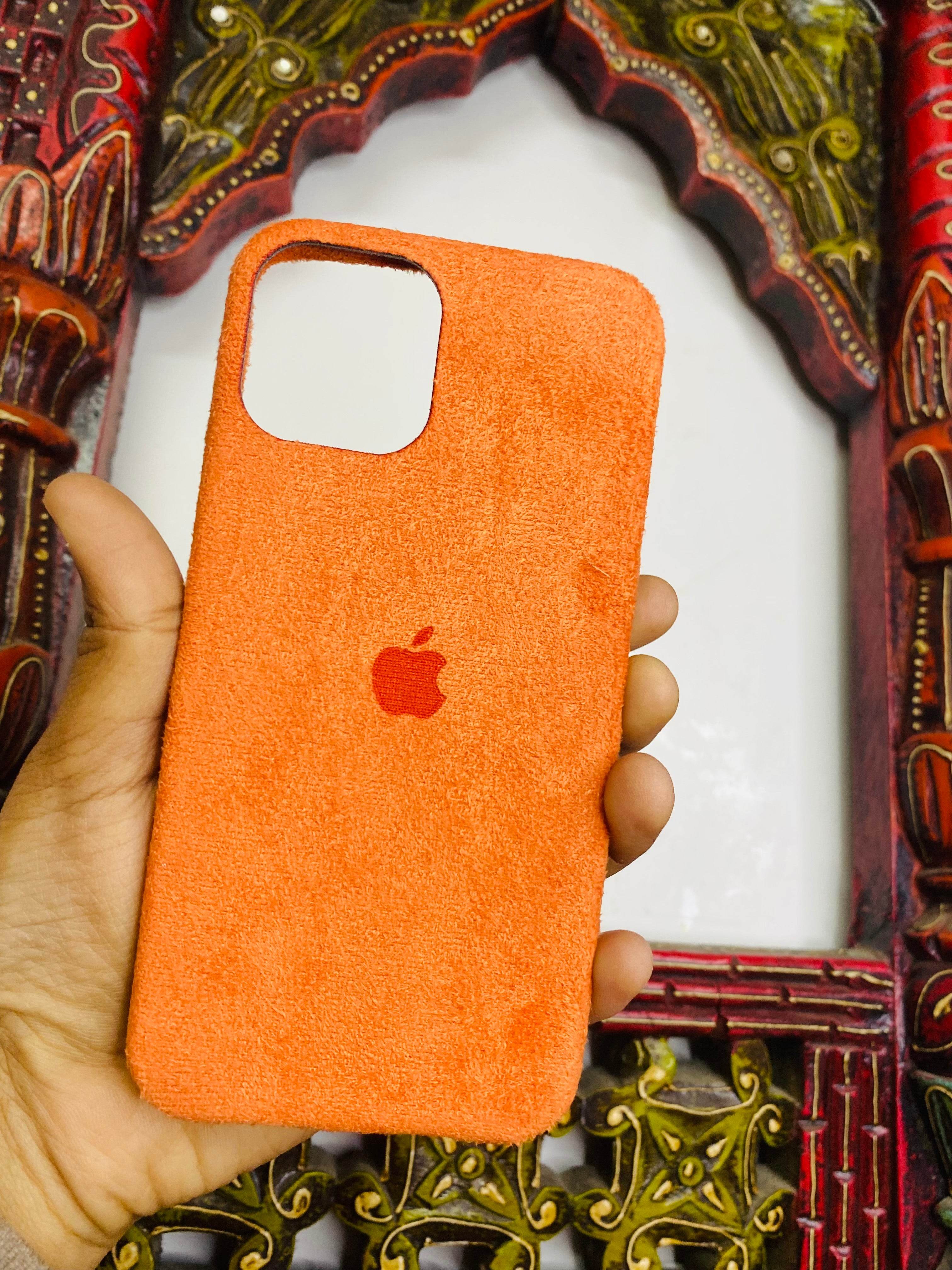 iPhone 12 Pro Max Premium Velvet Finish Case - Orange - Guleel