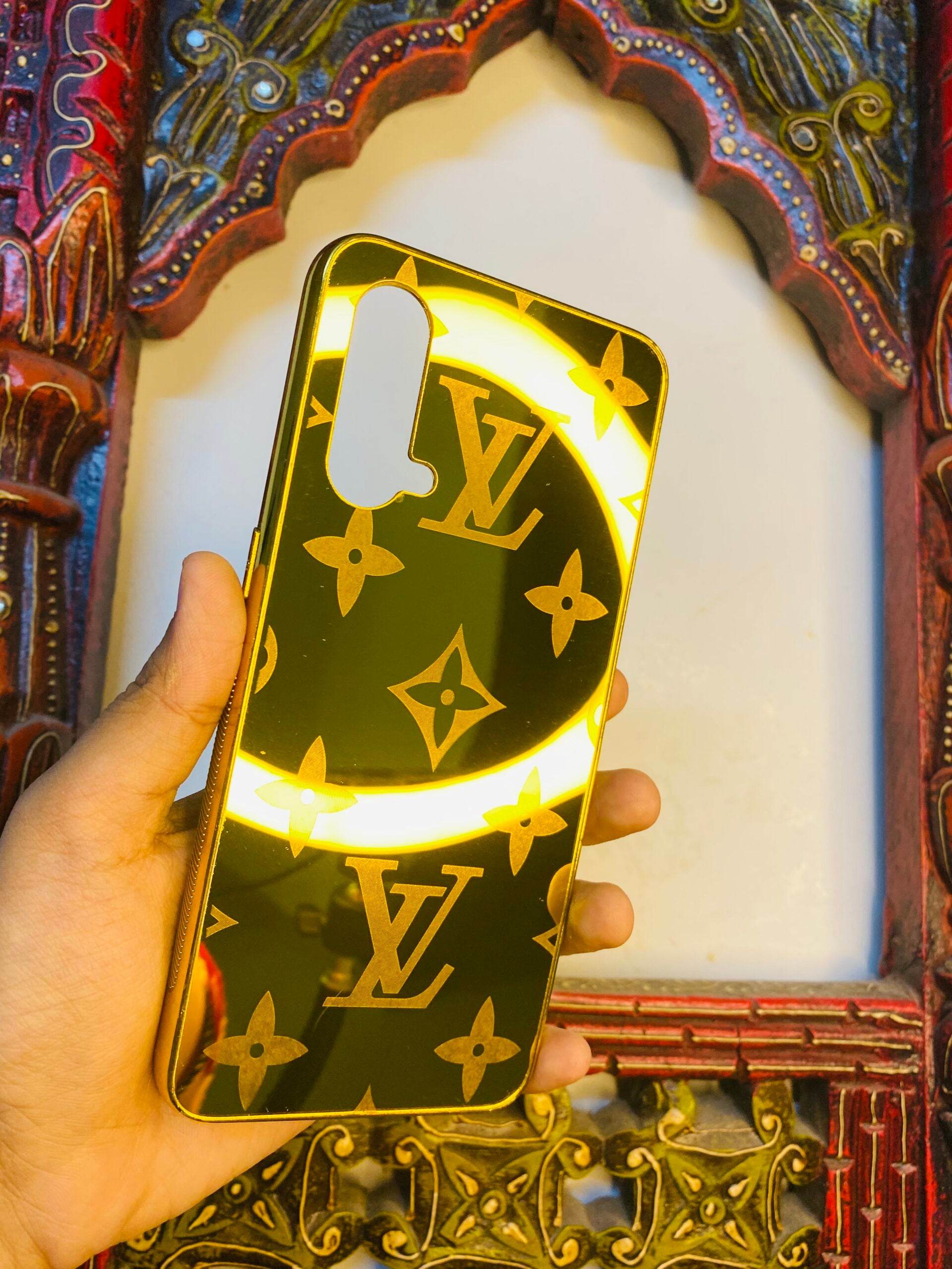 OnePlus Nord CE 5G Premium Gold Plated Mirror Finish Case - Plain LV - Guleel