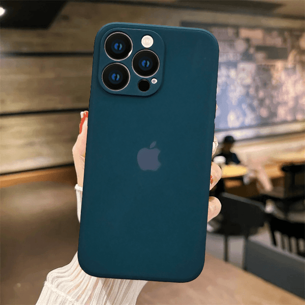 iPhone 13 Pro Premium Camera Protection Logo Silicon Case - Green - Guleel