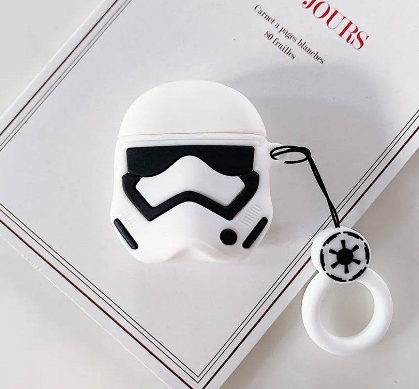 Airpod's 1 Cute Cartoon Silicone Apple Airpod's Case Cover ( Airpods Not Included ) White Black Robot - Guleel