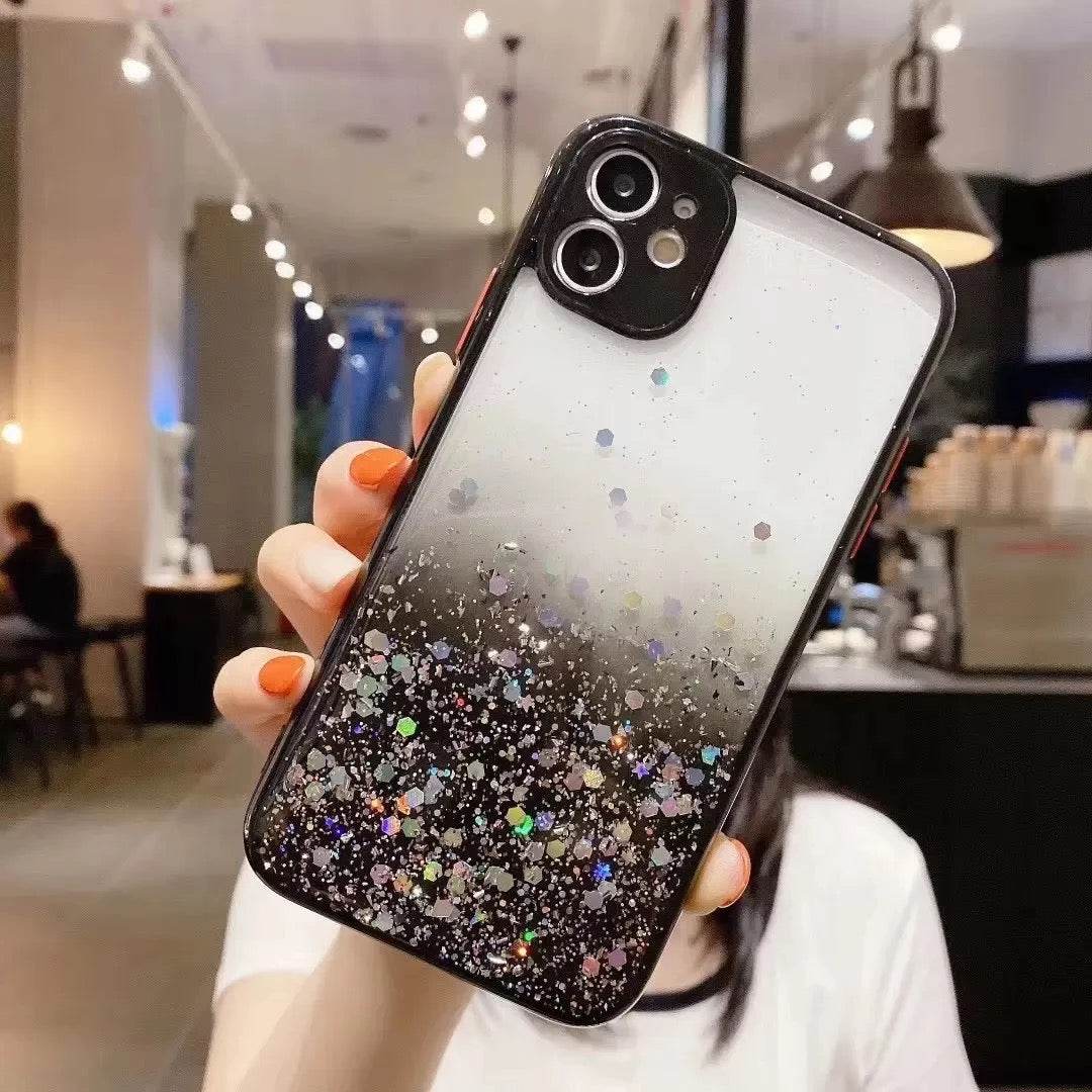 iPhone 12 Premium Glitter Shock Proof Case - Black - Guleel