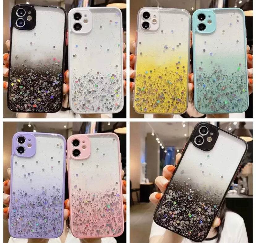 iPhone 12 Premium Glitter Shock Proof Case - Black - Guleel
