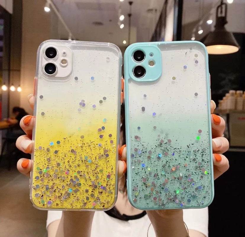 iPhone 12 Premium Glitter Shock Proof Case - Black - Guleel