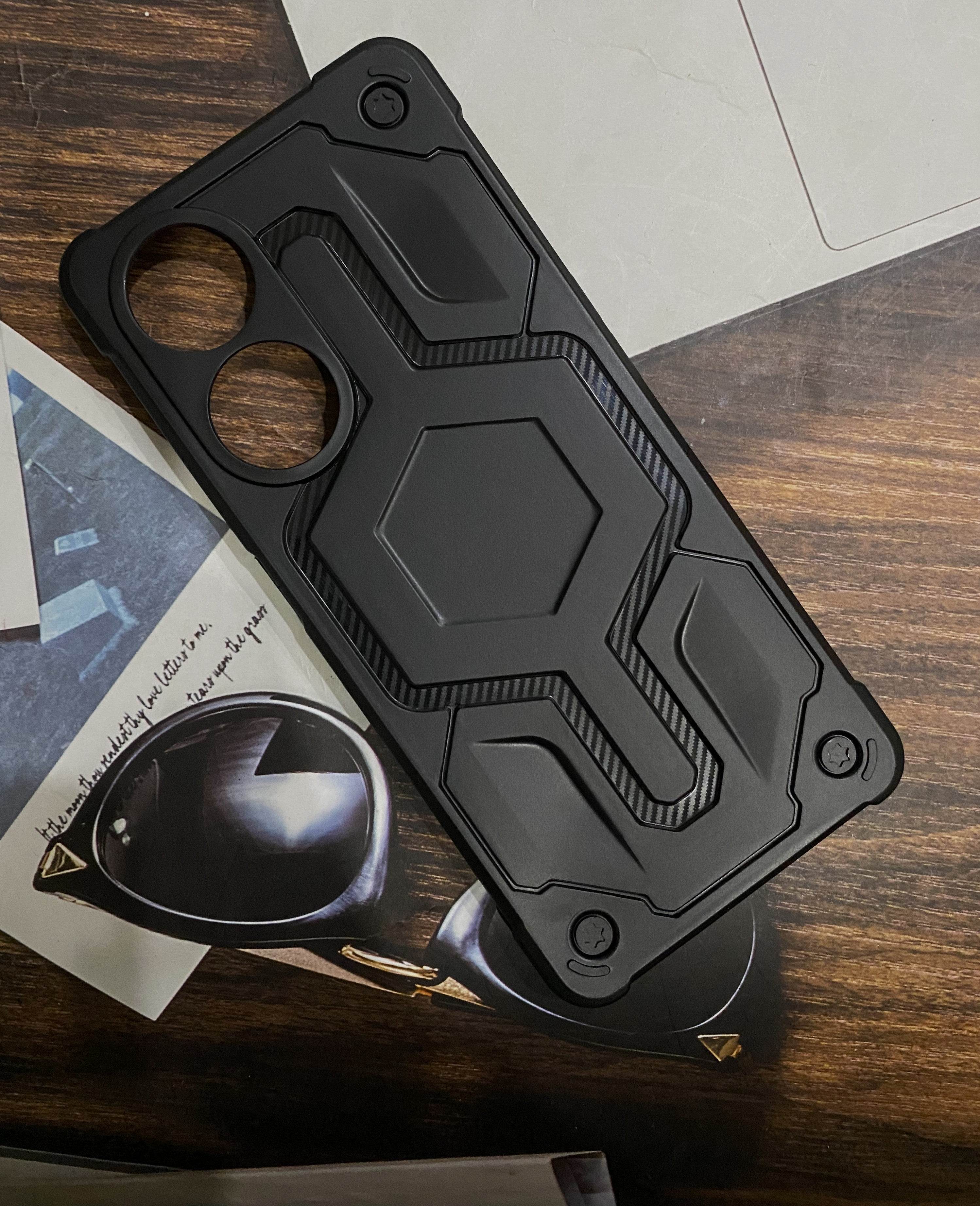 Vivo T2 5G Premium Armour Style Silicone Case - Black - Guleel