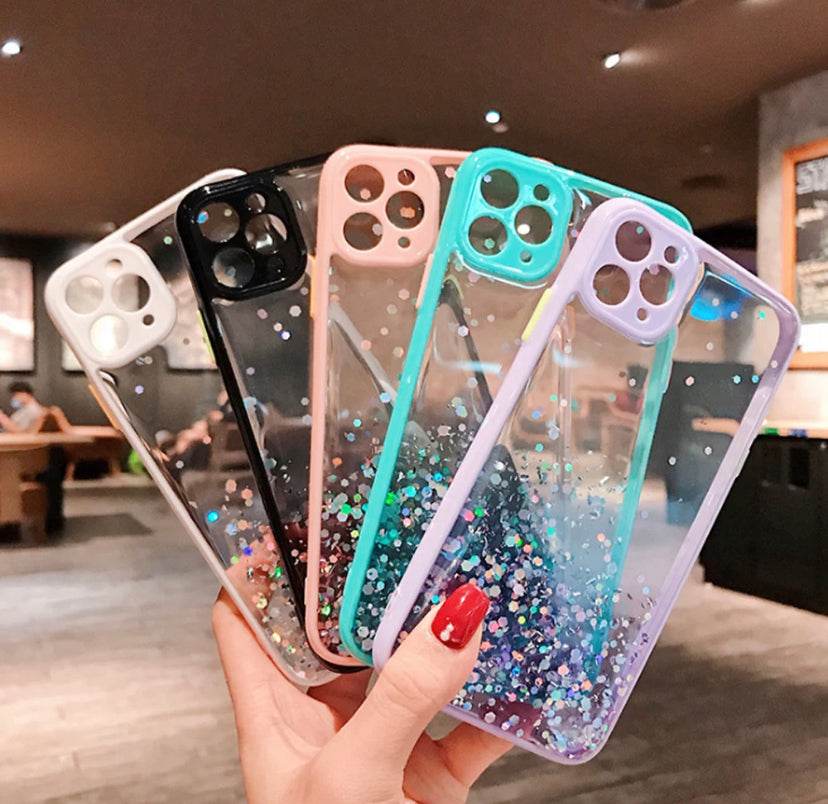 iPhone 12 Premium Glitter Shock Proof Case - Mint Green - Guleel