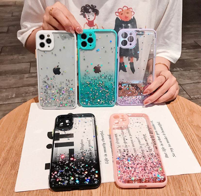 iPhone 12 Premium Glitter Shock Proof Case - Pink - Guleel