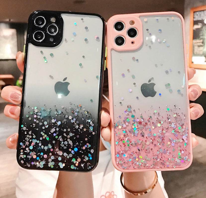 iPhone 12 Premium Glitter Shock Proof Case - Pink - Guleel