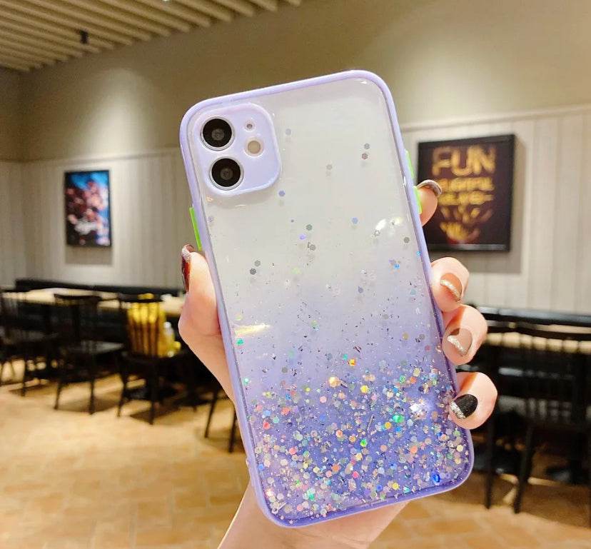 iPhone 12 Premium Glitter Shock Proof Case - Lavender - Guleel