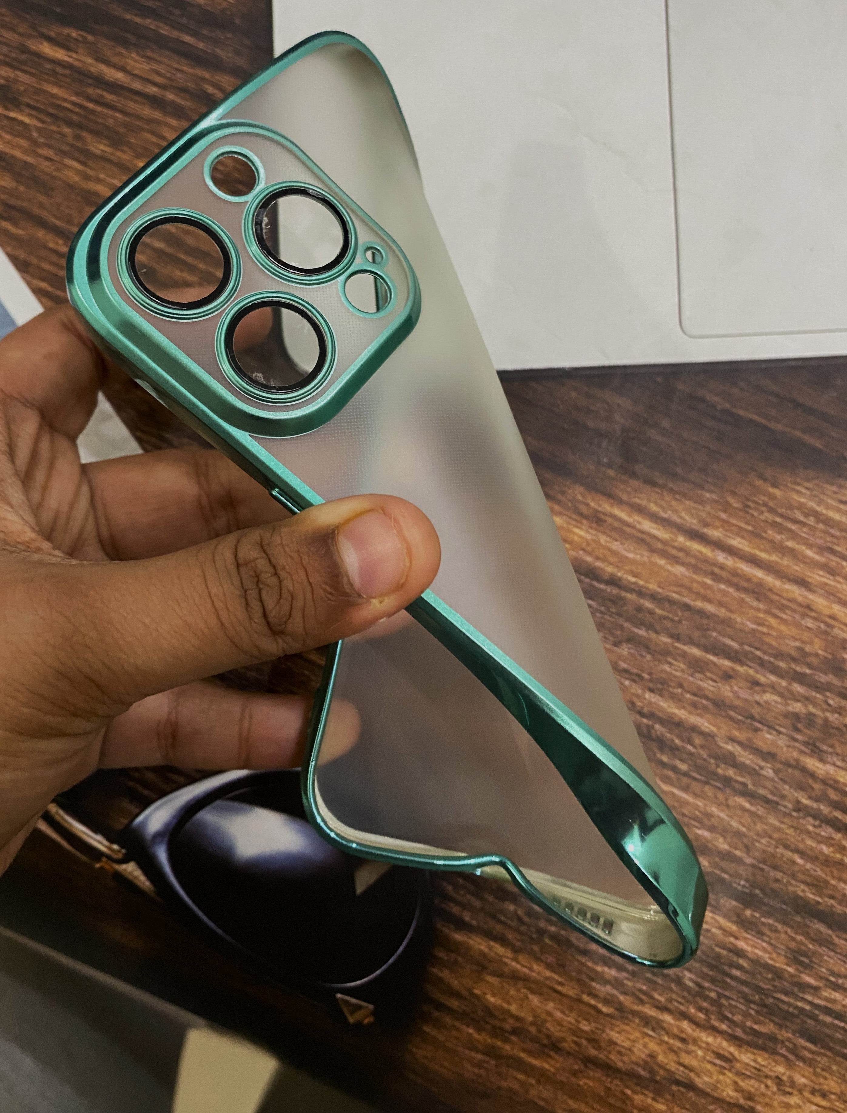 iPhone 13 Pro Premium Camera Lens Protection Case - Mint Green - Guleel