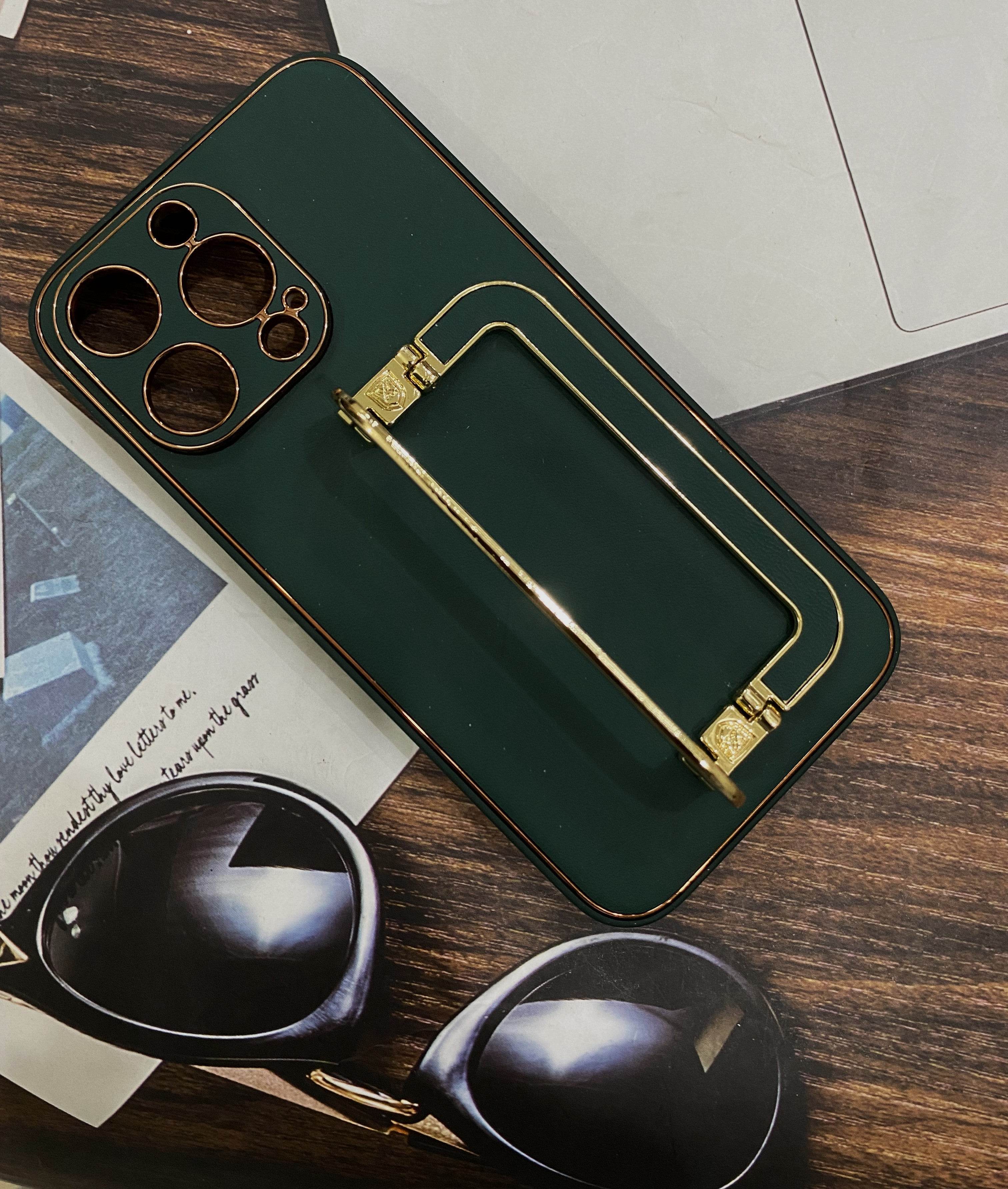 iPhone 13 Pro Premium Leather Camera Protection Case - Dark Green - Guleel