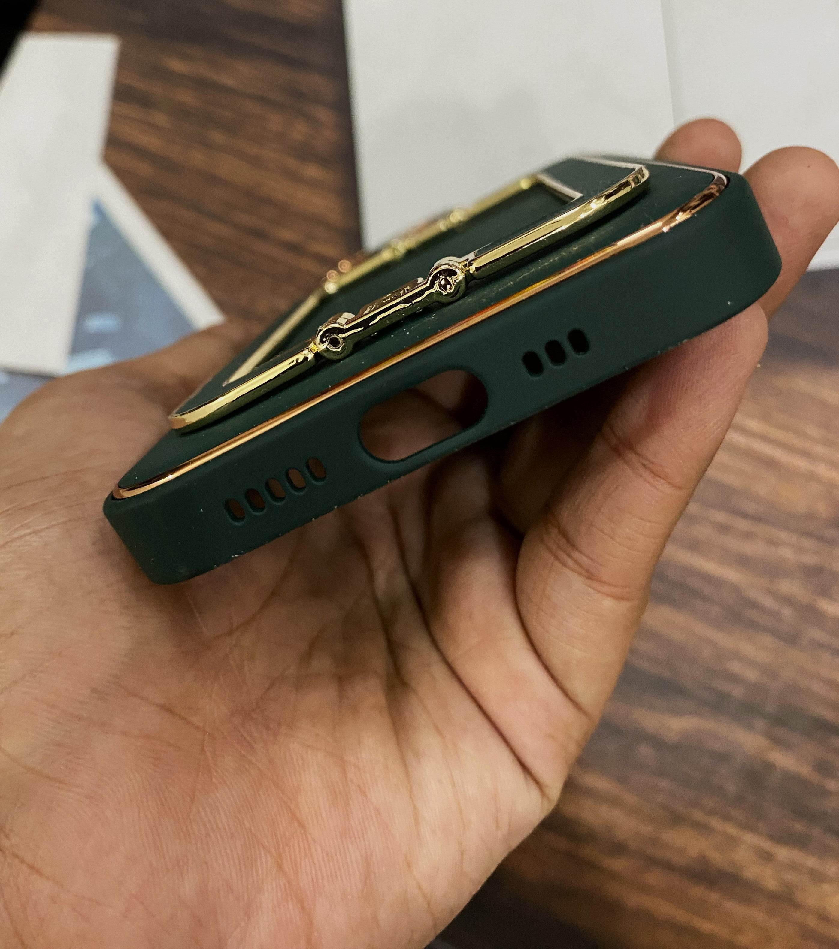 iPhone 13 Pro Premium Leather Camera Protection Case - Dark Green - Guleel