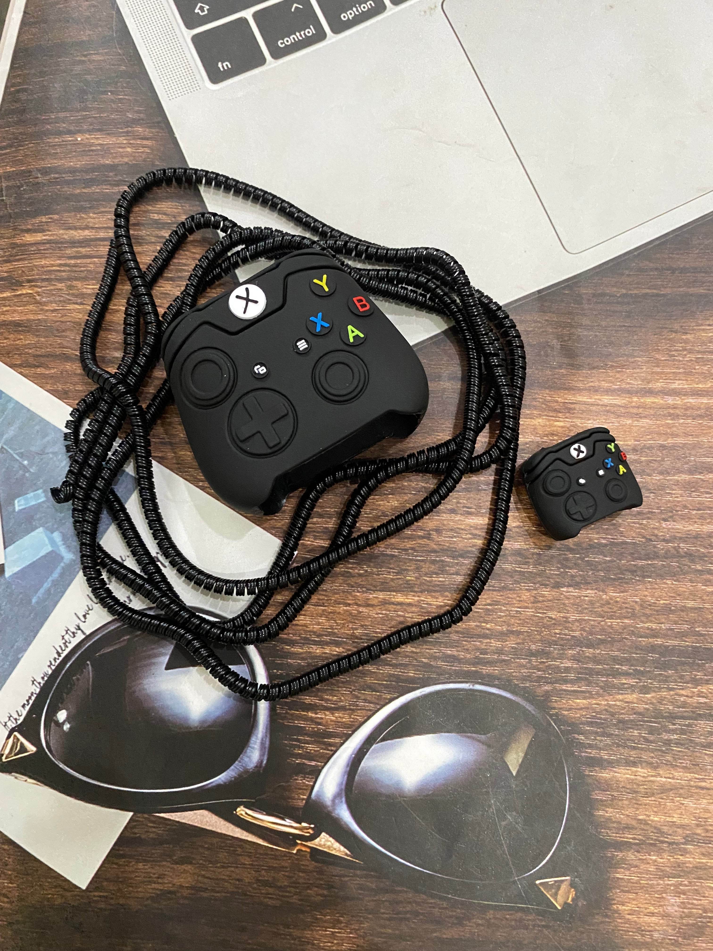 Silicone Cartoon iPhone Charger Case Cover for 18-20W Chargers - Gaming Control Black ( With Wire Cover ) - Guleel