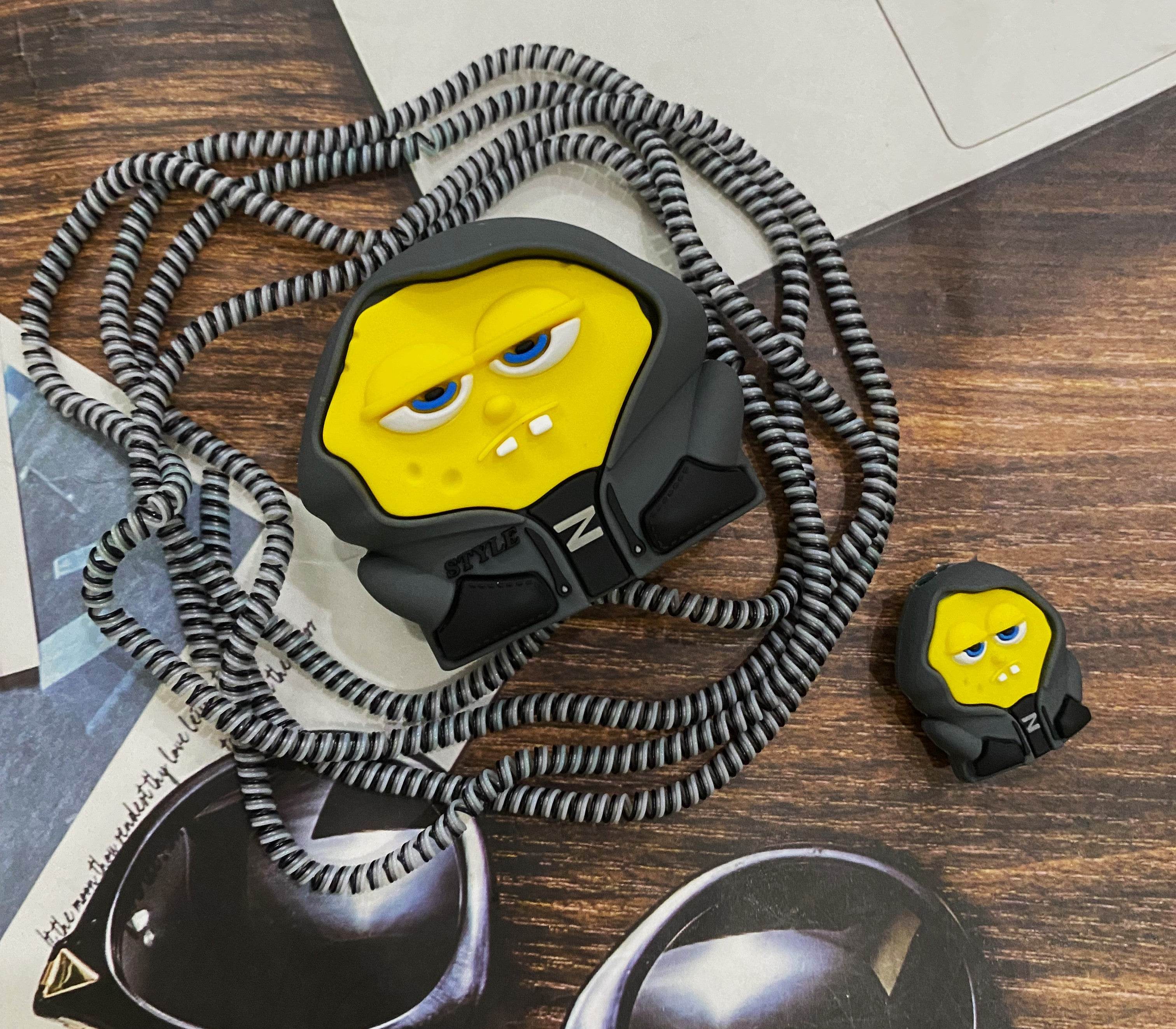 Silicone Cartoon iPhone Charger Case Cover for 18-20W Chargers - Multicolor Z ( With Wire Cover ) - Guleel