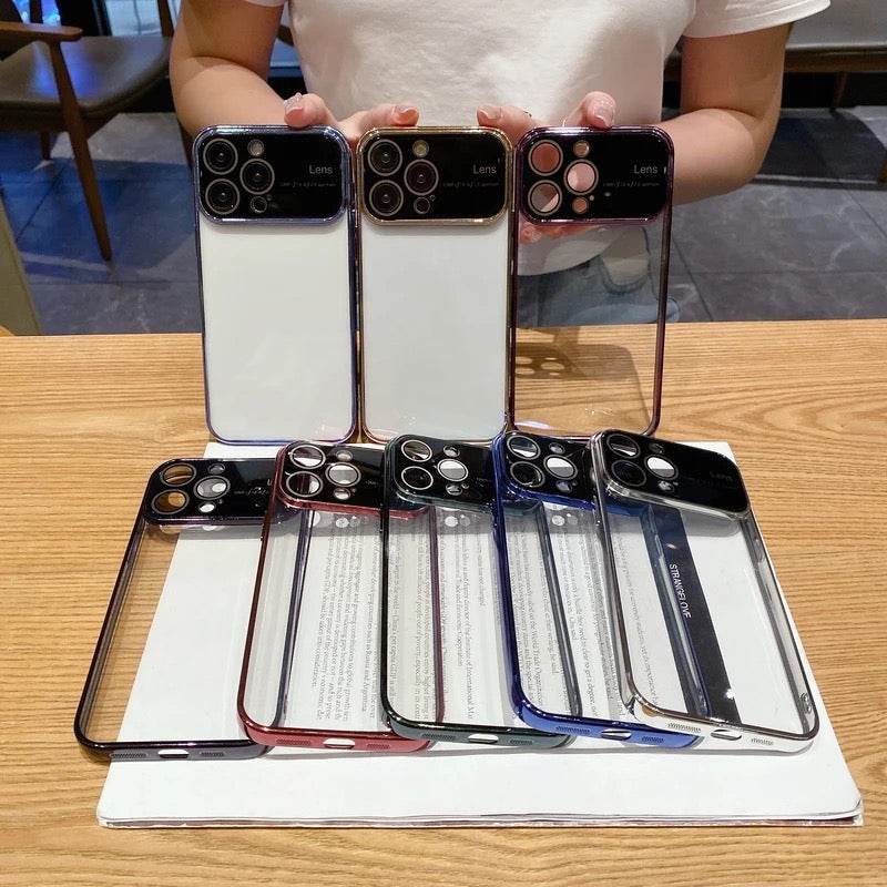 Premium Transparent Camera Lens Protection Silicone Case Cover - Gold - Guleel