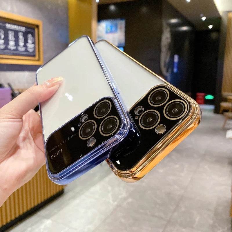 Premium Transparent Camera Lens Protection Silicone Case Cover - Rose Gold - Guleel