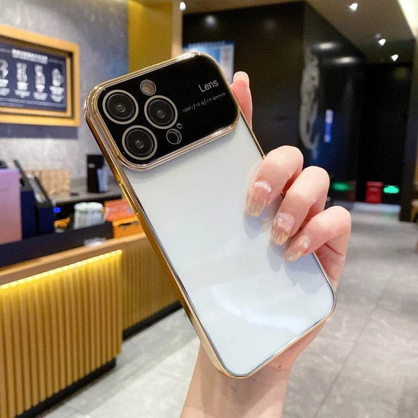 Premium Transparent Camera Lens Protection Silicone Case Cover - Gold - Guleel