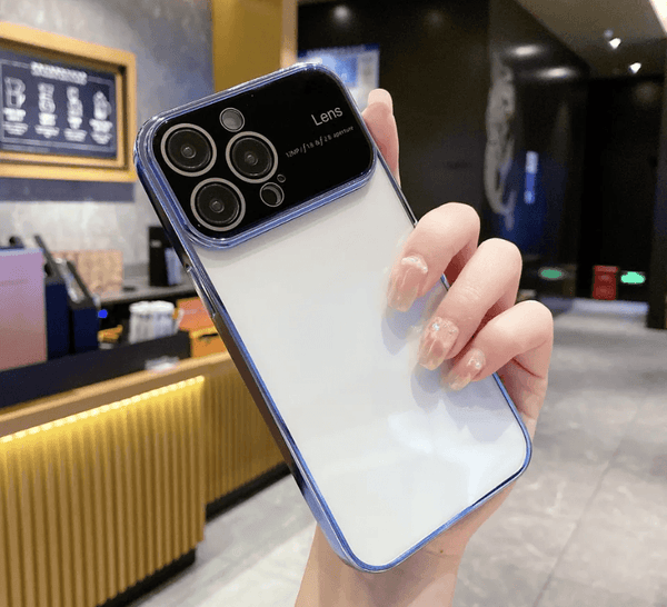 Premium Transparent Camera Lens Protection Silicone Case Cover - Sierra Blue - Guleel